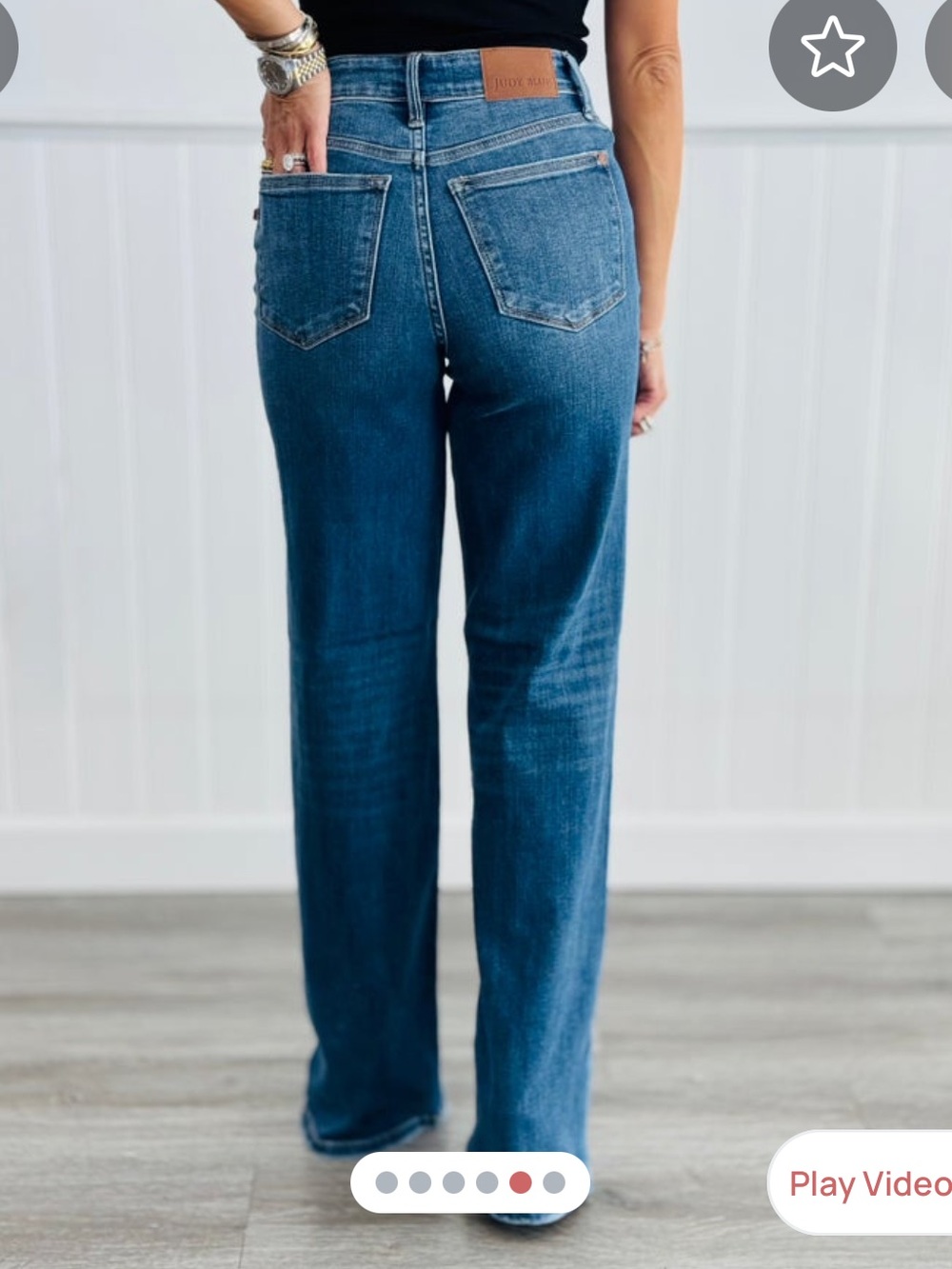 Judy Blue Very Well V-Front Classic Straight Leg Jeans - Medium Blue Wash